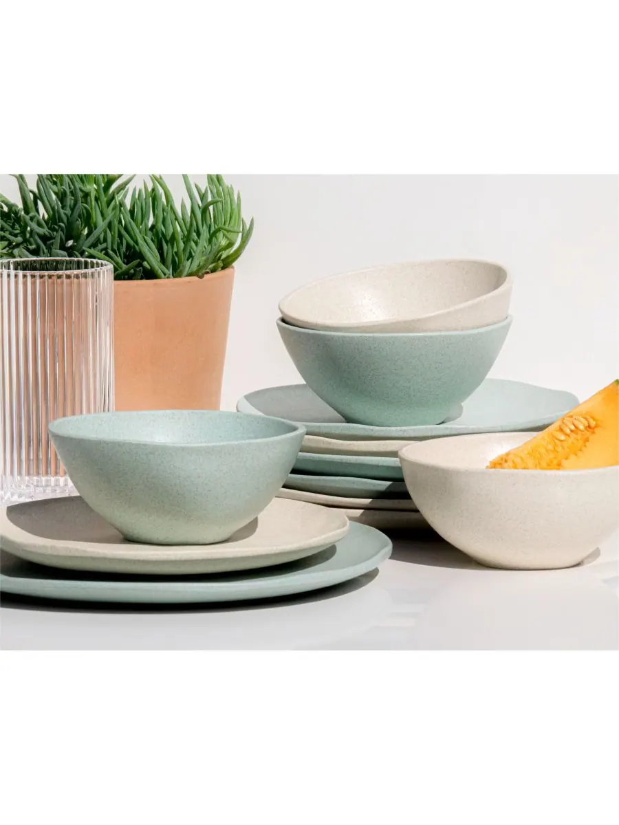 Набор из 6 мисок из пшеничной полипропиленовой стали, 5,9 дюйма, 19 унций Abode Homewares — изображение 3 из 3, бежевый