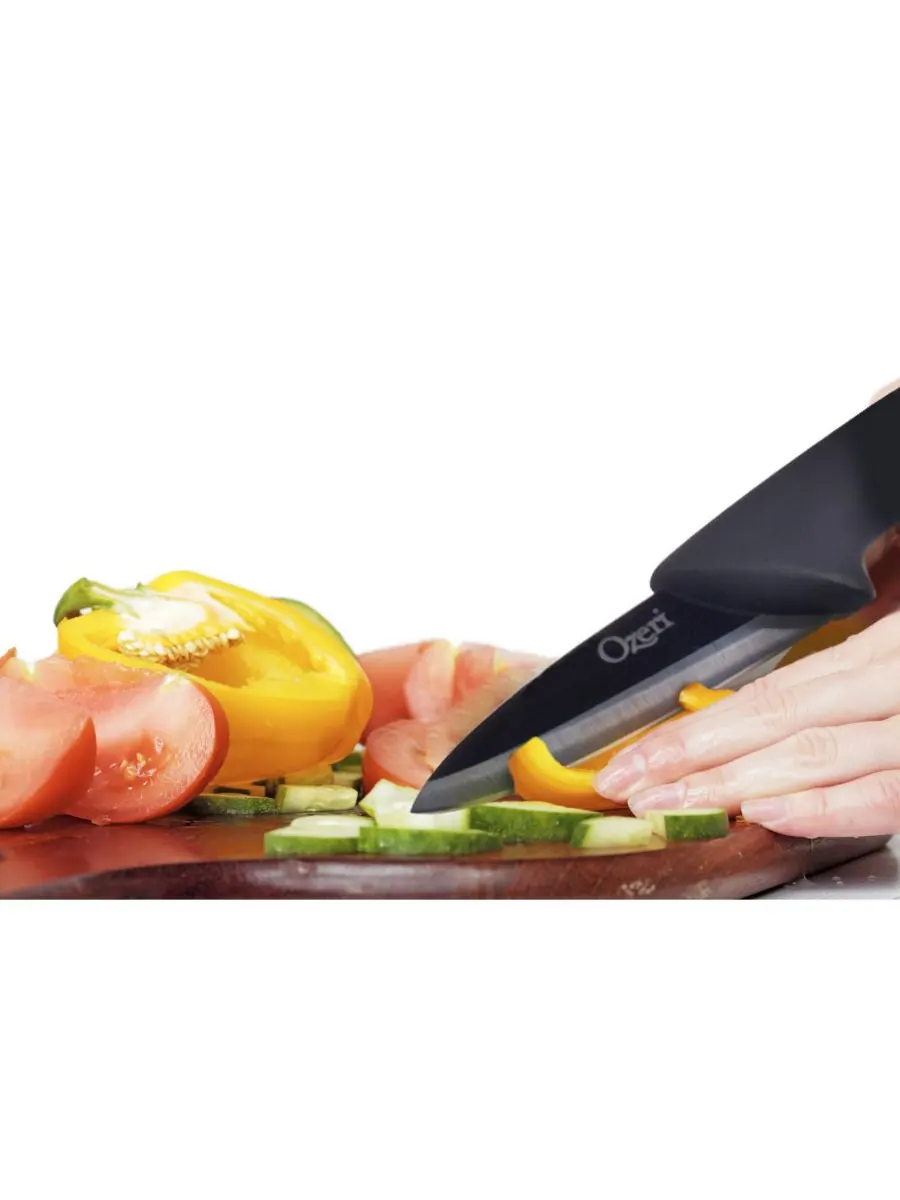 Набор из 3 керамических ножей Elite Chef черного цвета Ozeri — изображение 5 из 7, темно-серый
