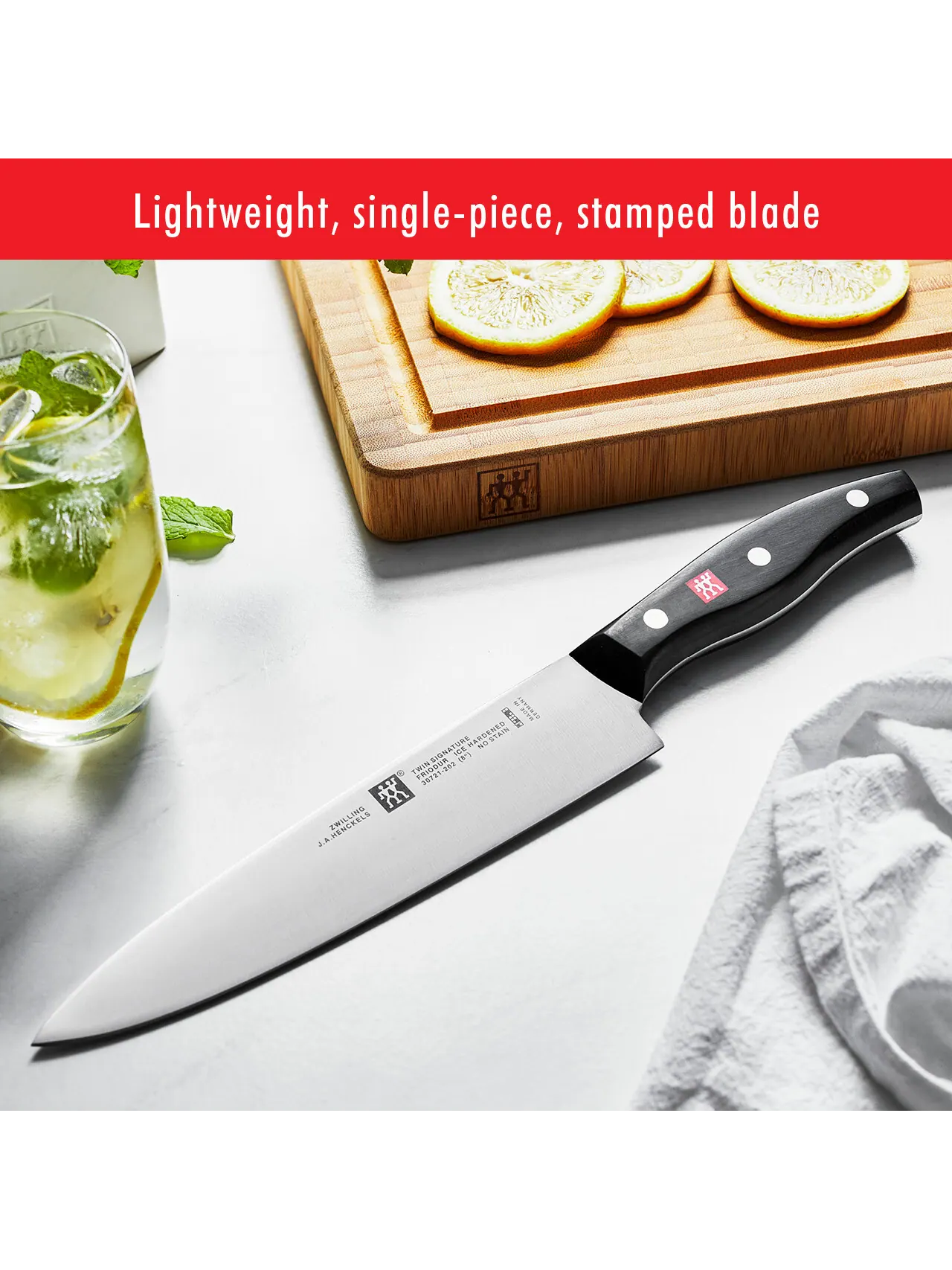 Набор кухонных ножей Zwilling Twin Signature, 2 предмета, шеф-нож/овощной — изображение 4 из 8, черный