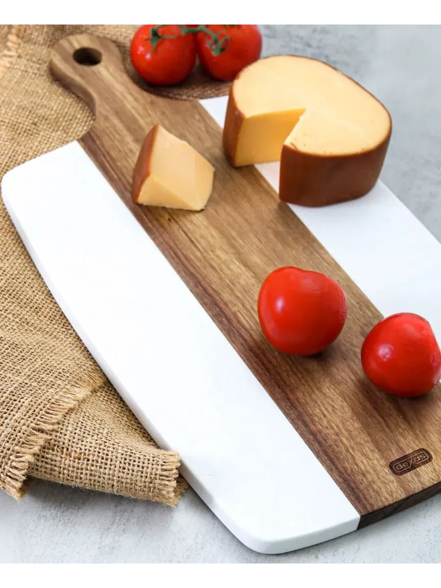 Сервировочная доска из акации и мрамора, с ручкой, Acacia and Marble Serving Board Dexas — изображение 3 из 3