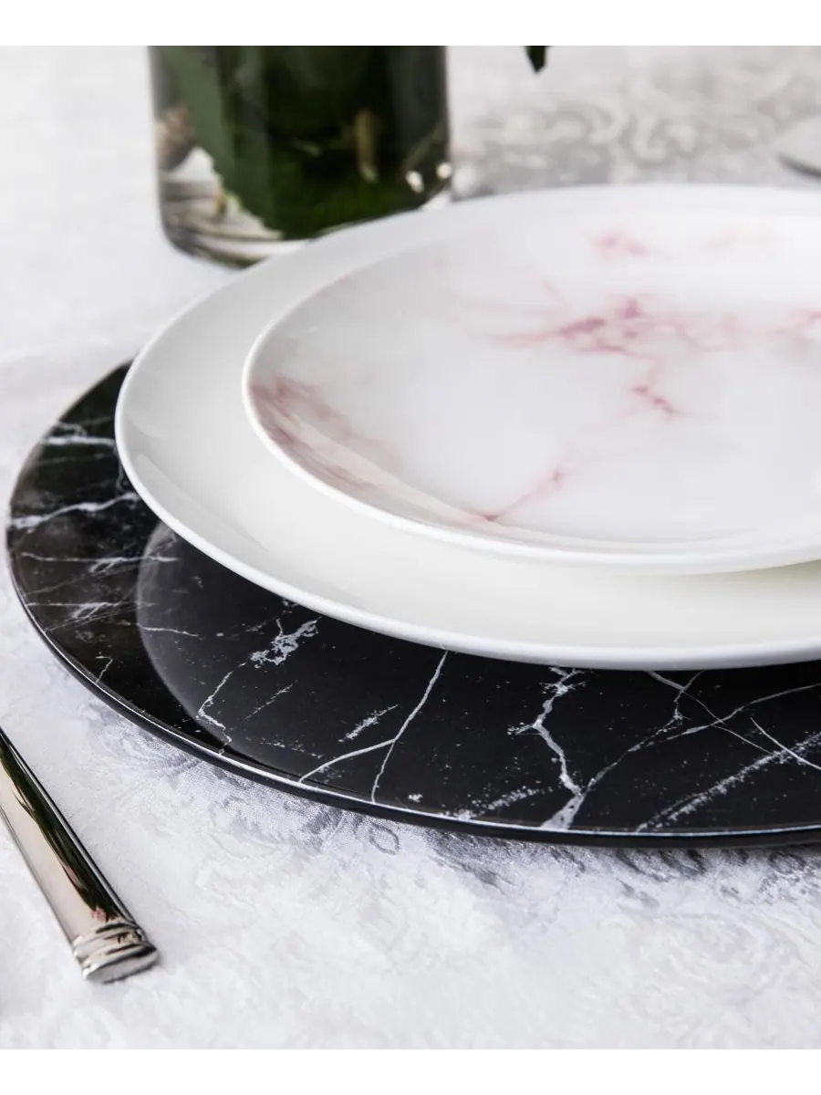 Набор из 6 круглых мисок Melamine Palace Onyx Coupe Fortessa — изображение 3 из 6, черный