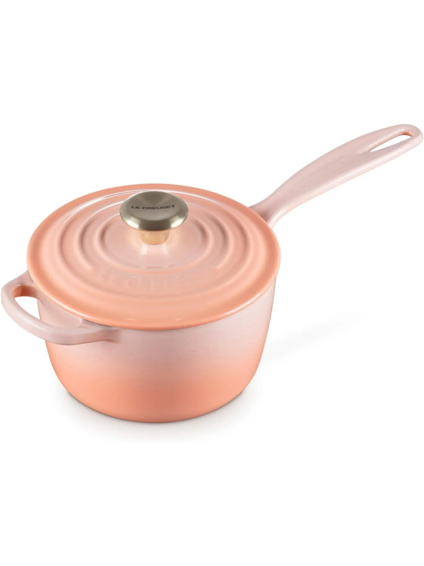 Набор чугунной эмалированной посуды Le Creuset, 5 предметов, 16/23/26 см, персиковый — изображение 2 из 8, розовый