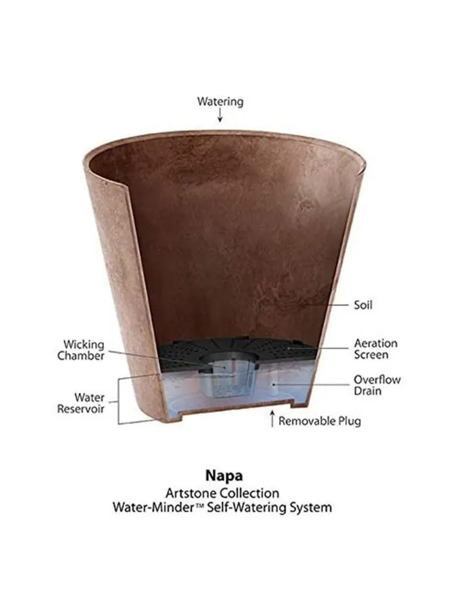 Кашпо Napa Bowl Planter, черное, 10 дюймов Novelty — изображение 3 из 3, черный