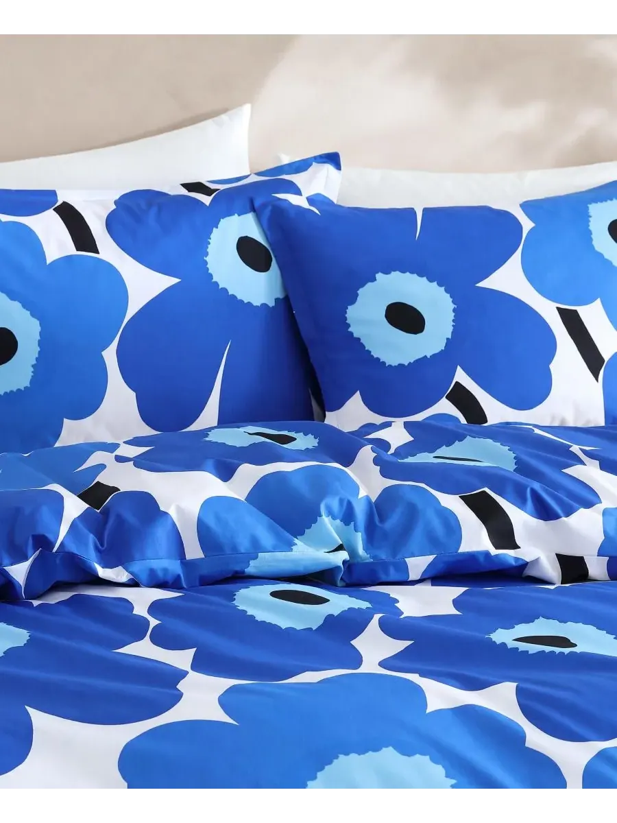 Комплект пододеяльников Unikko из хлопка и перкаля Marimekko — изображение 8 из 10, синий