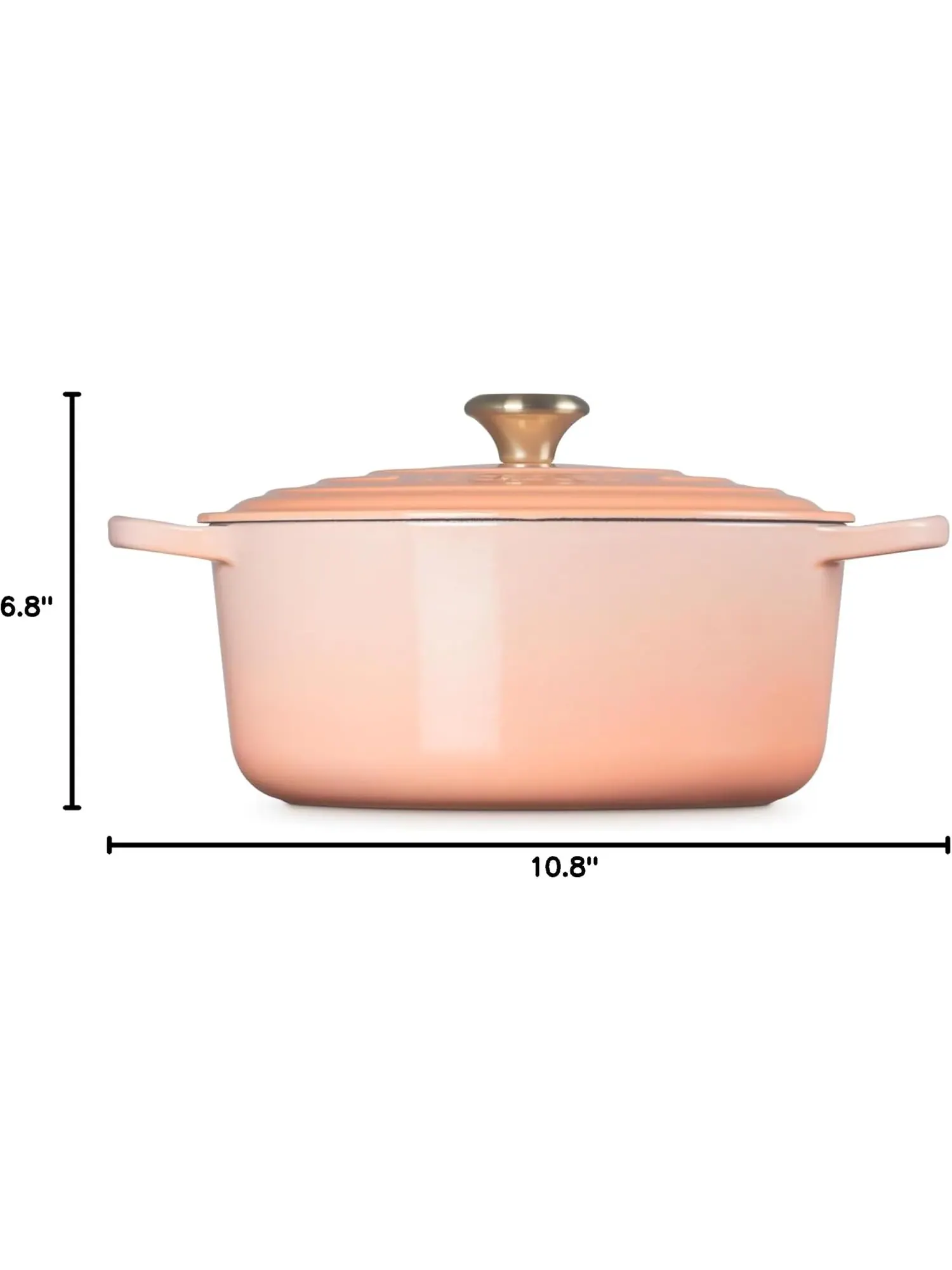 Кастрюля круглая Le Creuset Signature, 5,3 л, 26 см, персиковый — изображение 8 из 8, розовый