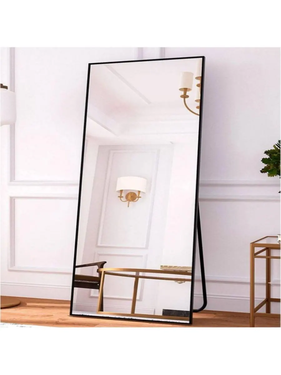 HOMLUX Прямоугольное зеркало на подставке, 18"x58", черное — черный