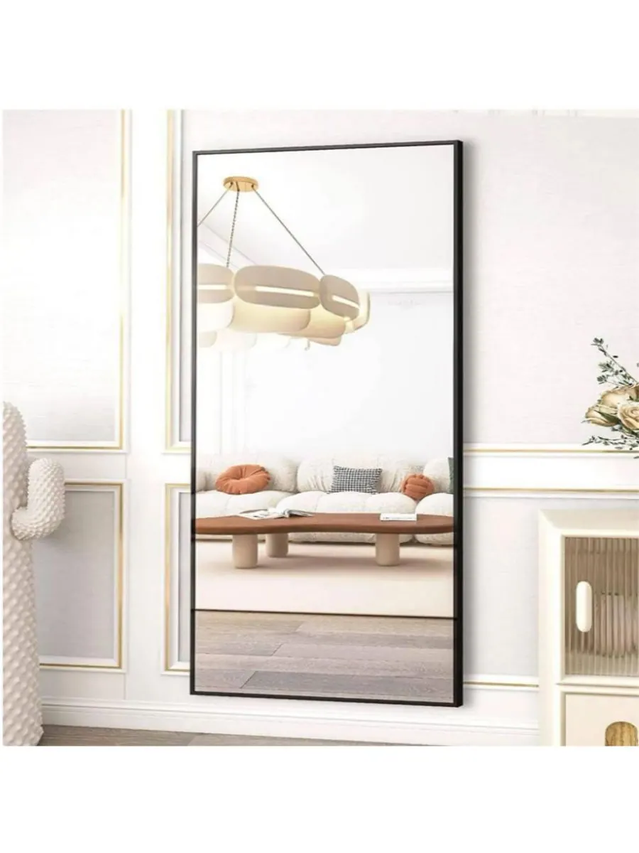 HOMLUX Прямоугольное зеркало на подставке, 18"x58", черное — изображение 6 из 6, черный