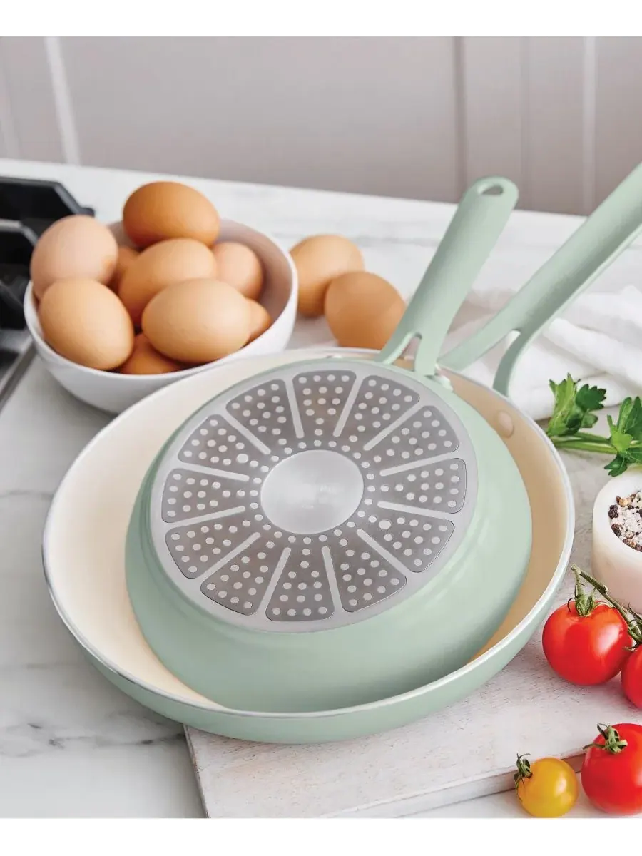Набор посуды GreenPan Nova, 10 предметов — изображение 4 из 10, шалфейный