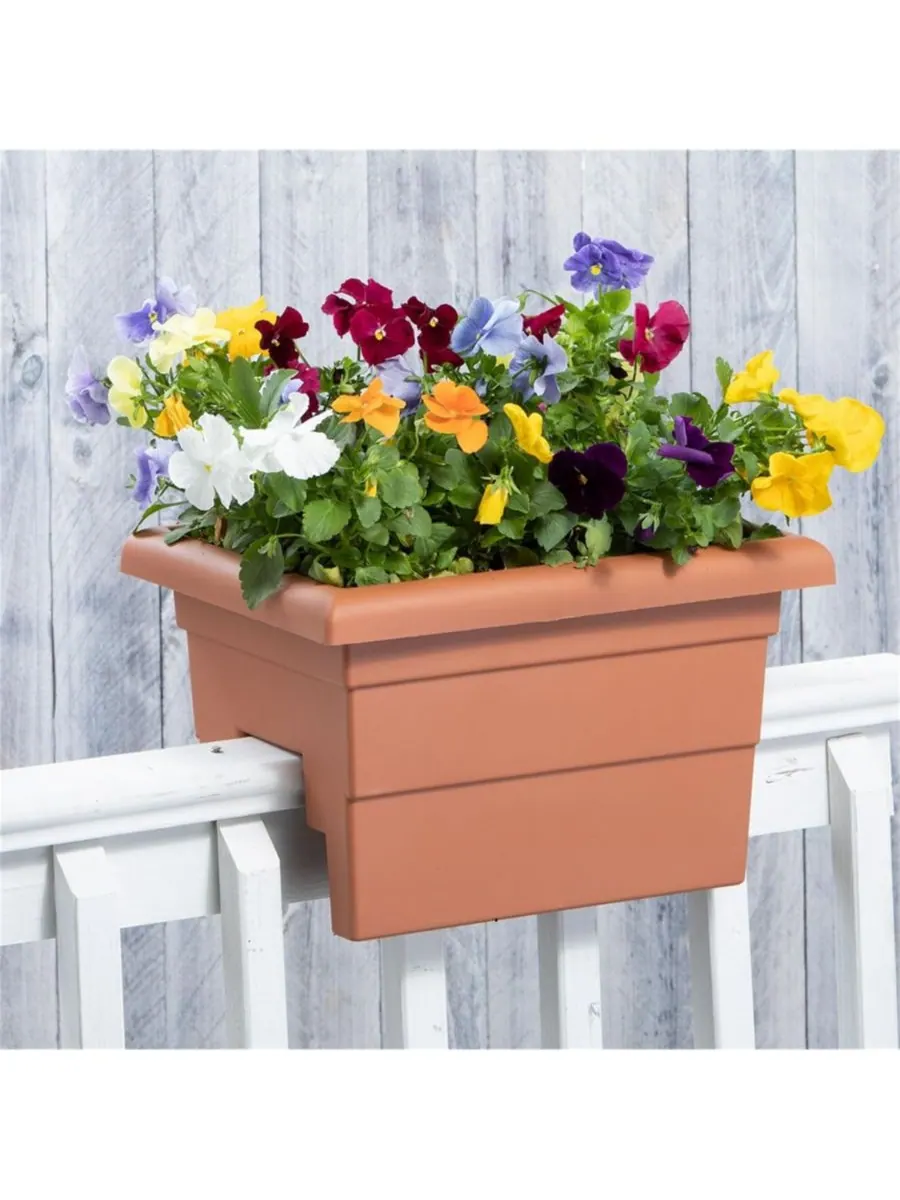 Квадратный цветочный горшок Countryside Rail Planter Square 26165, терракотовый, 16 дюймов Novelty — изображение 3 из 3