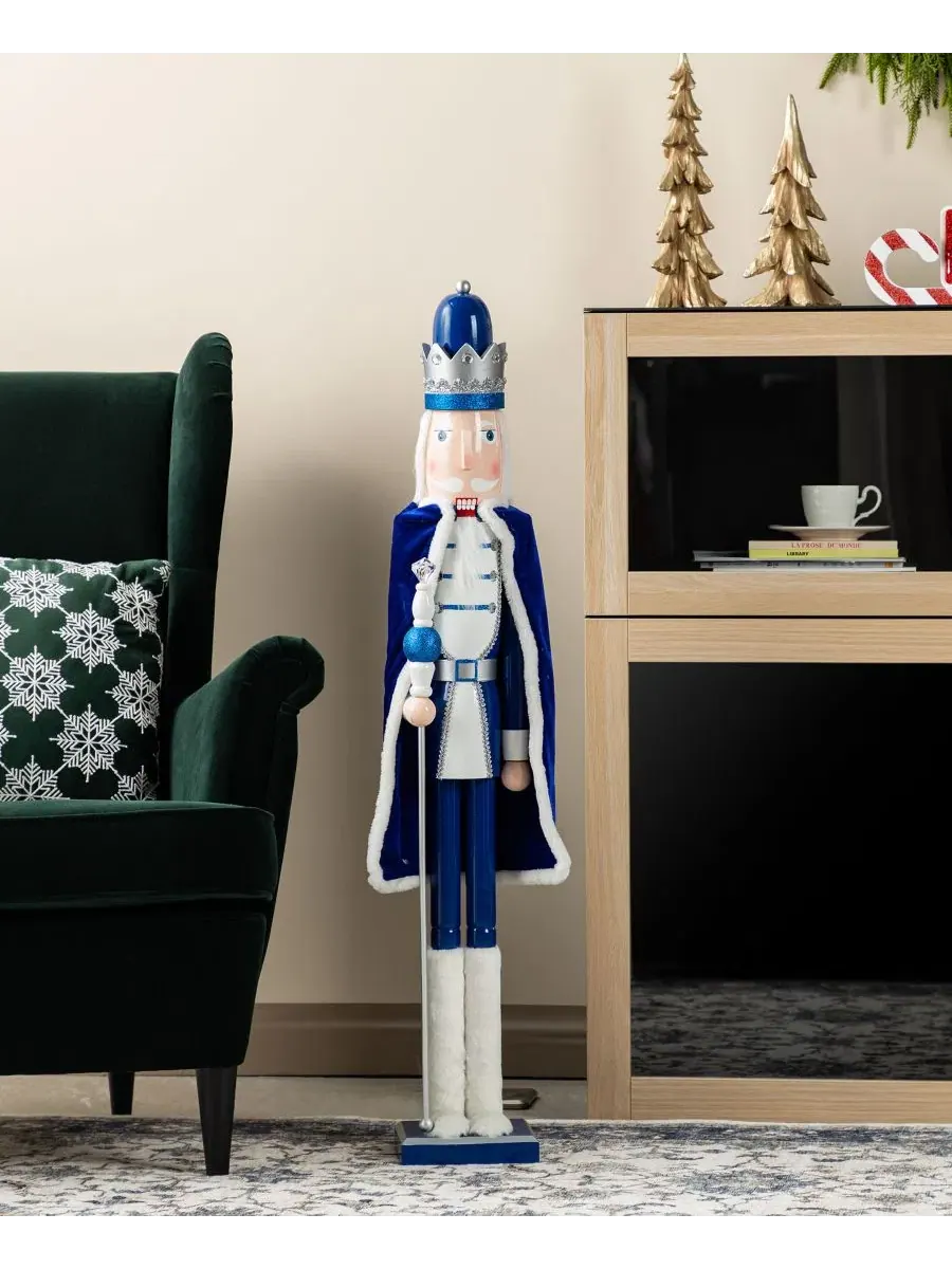 Рождественский король-щелкунчик с рычагом, модель King Nutcracker Glitzhome — изображение 2 из 9, мульти