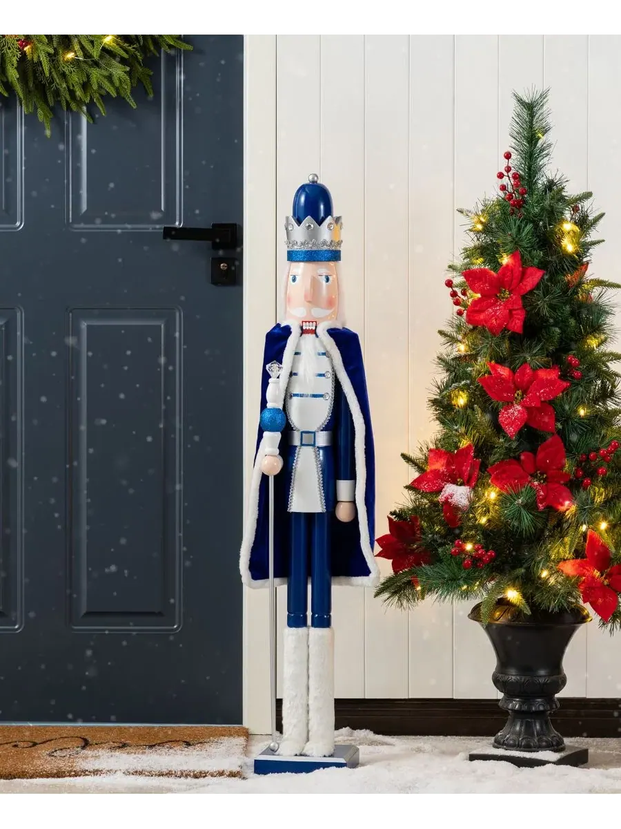 Рождественский король-щелкунчик с рычагом, модель King Nutcracker Glitzhome — изображение 3 из 9, мульти