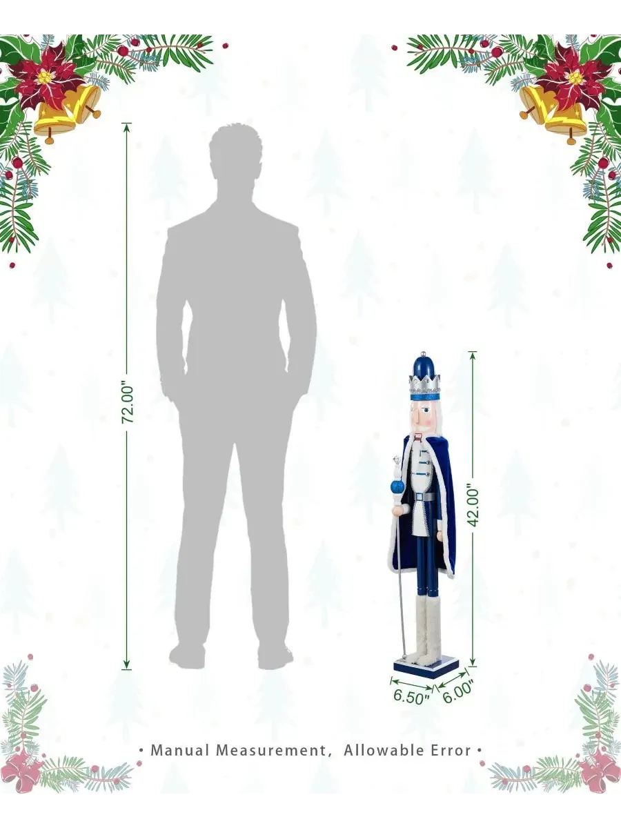 Рождественский король-щелкунчик с рычагом, модель King Nutcracker Glitzhome — изображение 9 из 9, мульти
