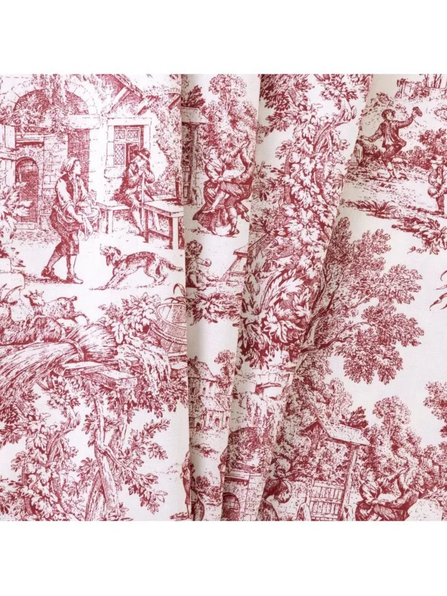 Шторка для ванной с принтом Victoria Park Toile Ellis Curtain — изображение 2 из 3, красный
