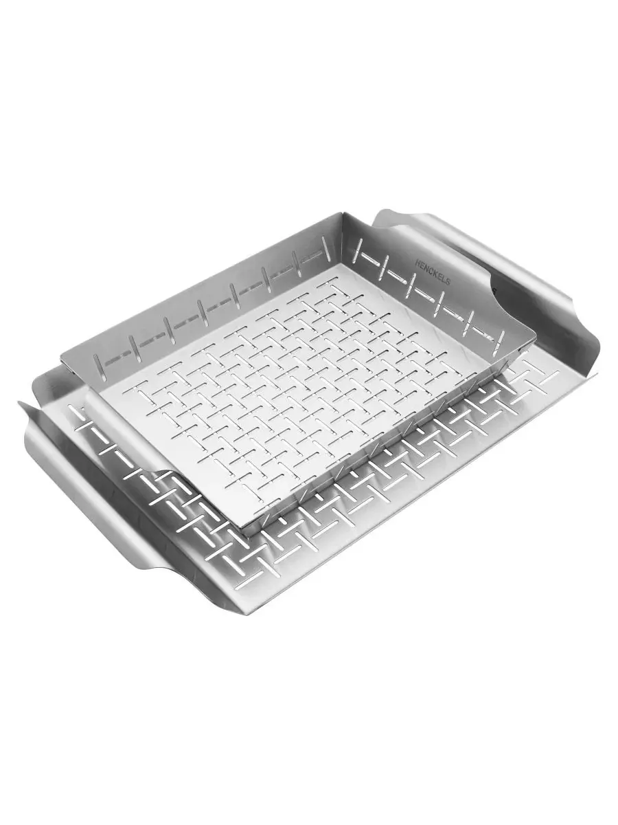 Набор для гриля Henckels BBQ Grill Topper and Basket Set, 2 предмета — изображение 6 из 7, серебристый