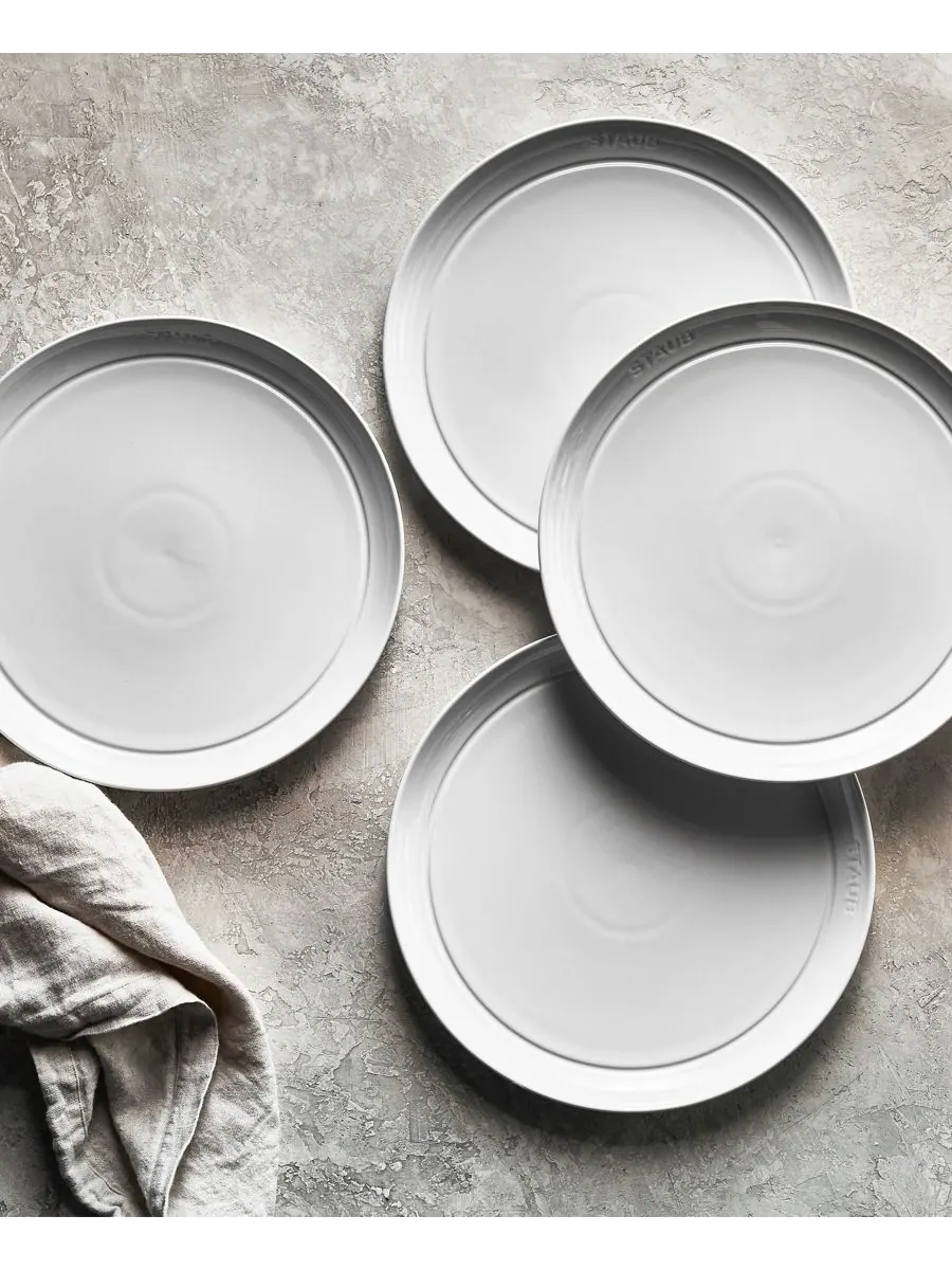 Набор обеденных тарелок Staub Ceramic, 4 предмета, 26, см — изображение 3 из 4, белый