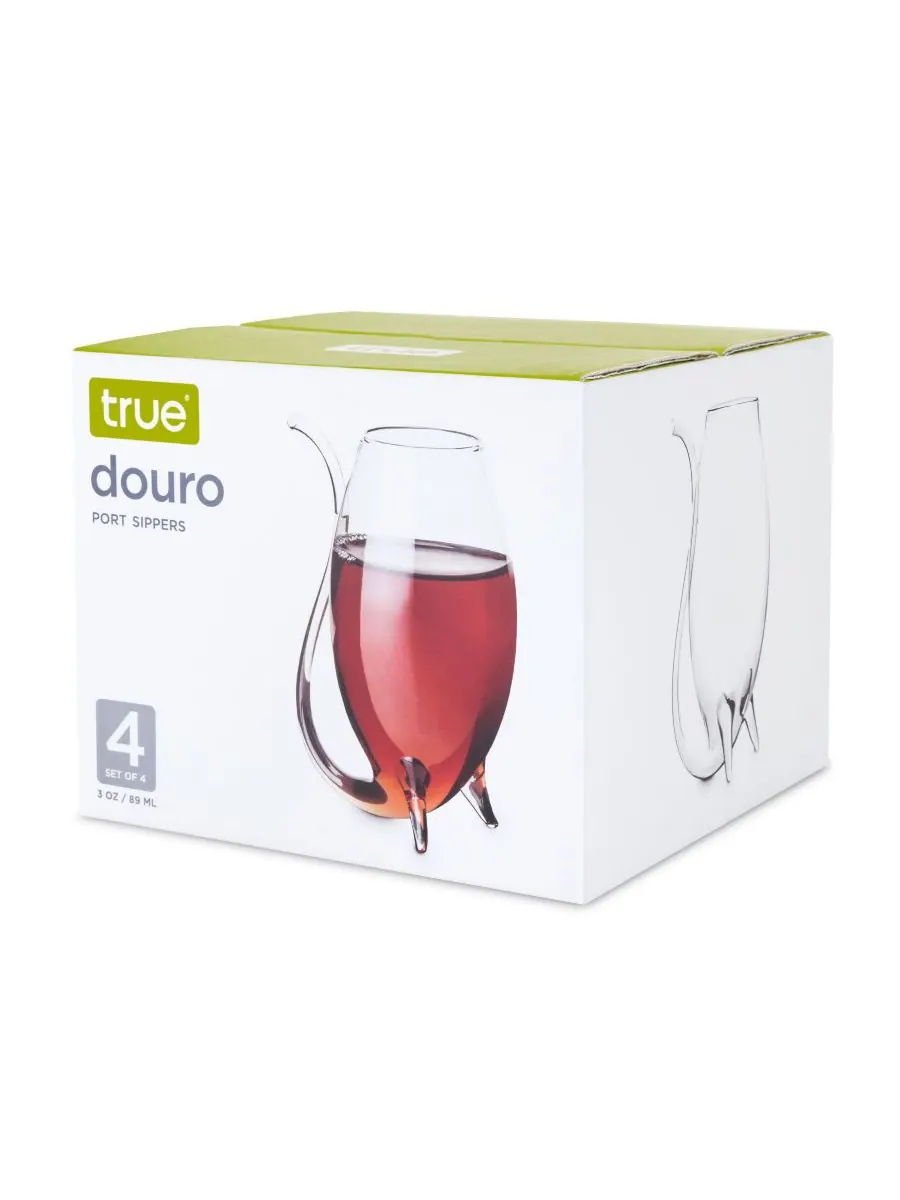 Набор из 4 бутылок для портвейна Douro, по 3 унции True Brands — изображение 3 из 3, прозрачный