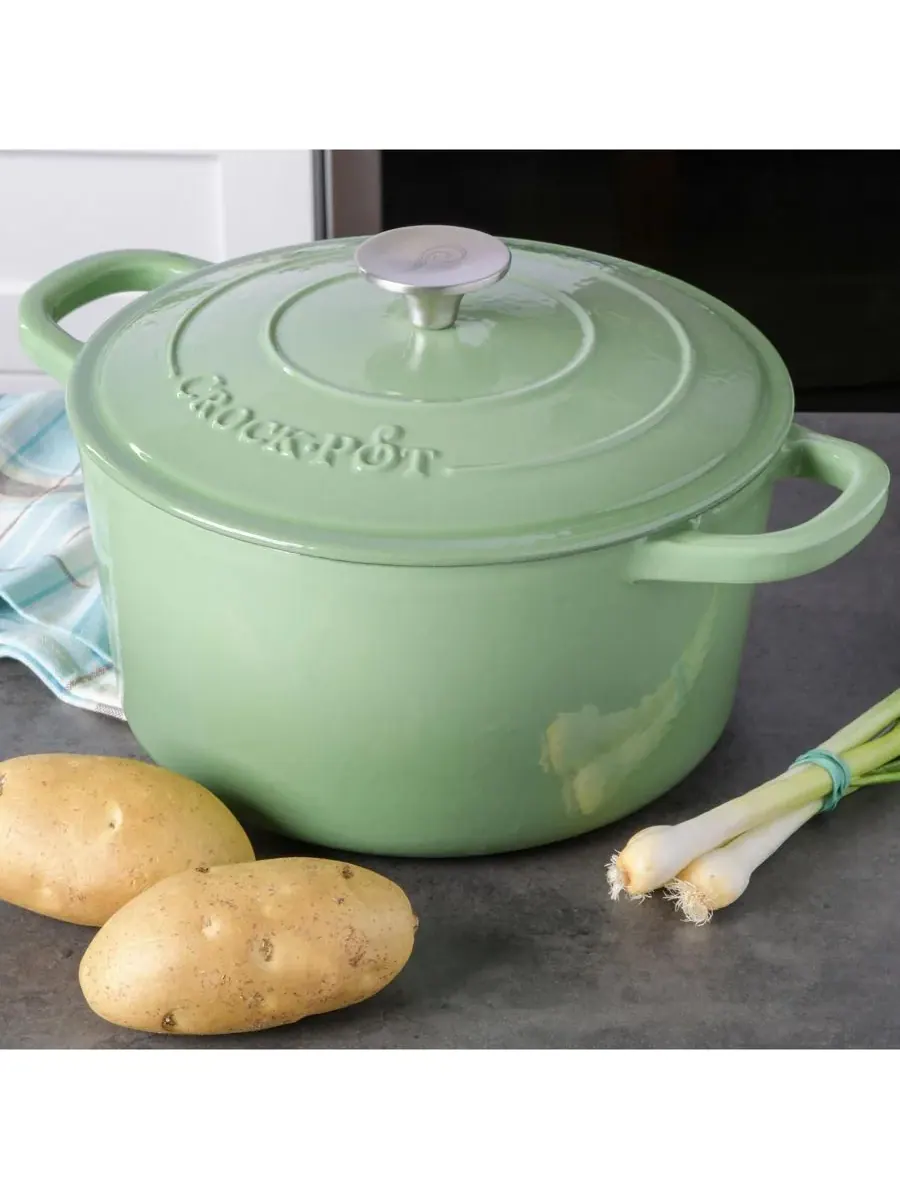 Чугунная печь ручной работы Crock Pot — изображение 3 из 3, зеленый