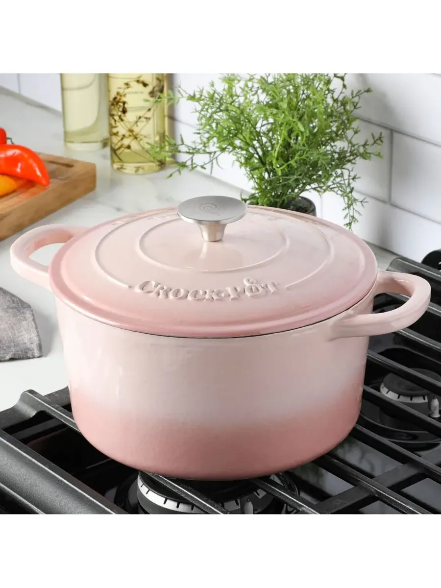 Чугунная печь ручной работы Crock Pot — изображение 2 из 3, розовый