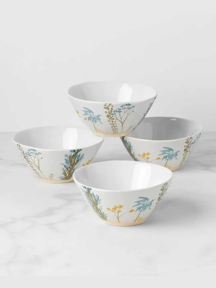 Набор из 4 универсальных мисок Wildflowers Lenox — изображение 3 из 3, белый