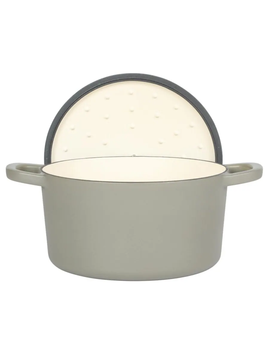 Круглая чугунная кастрюля Crock Pot Artisan объемом 7 кварт (7 литров) - матовый пыльно-розовый — изображение 7 из 10