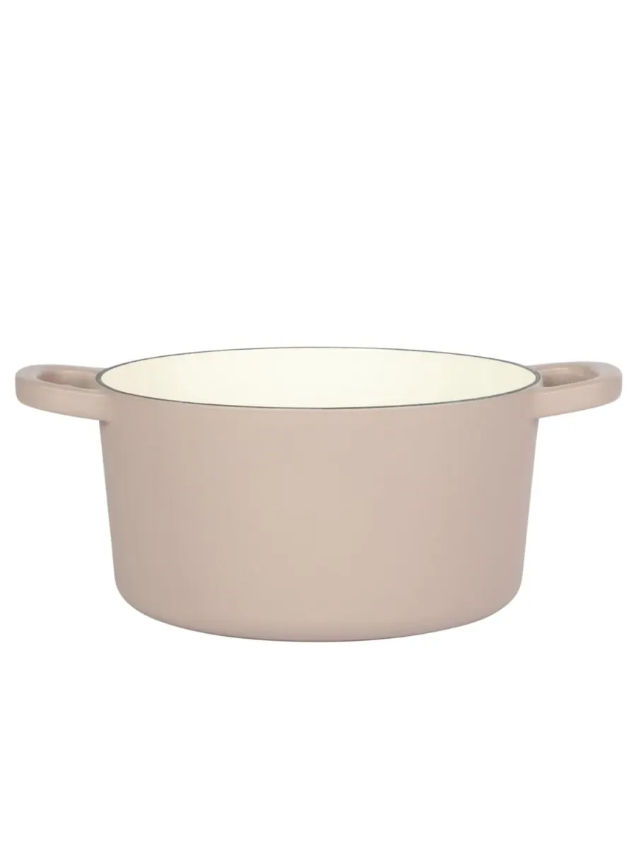 Crock-Pot Круглая чугунная кастрюля Crock Pot Artisan объемом 7 кварт (7 литров) - матовый — изображение 2 из 10, розовый