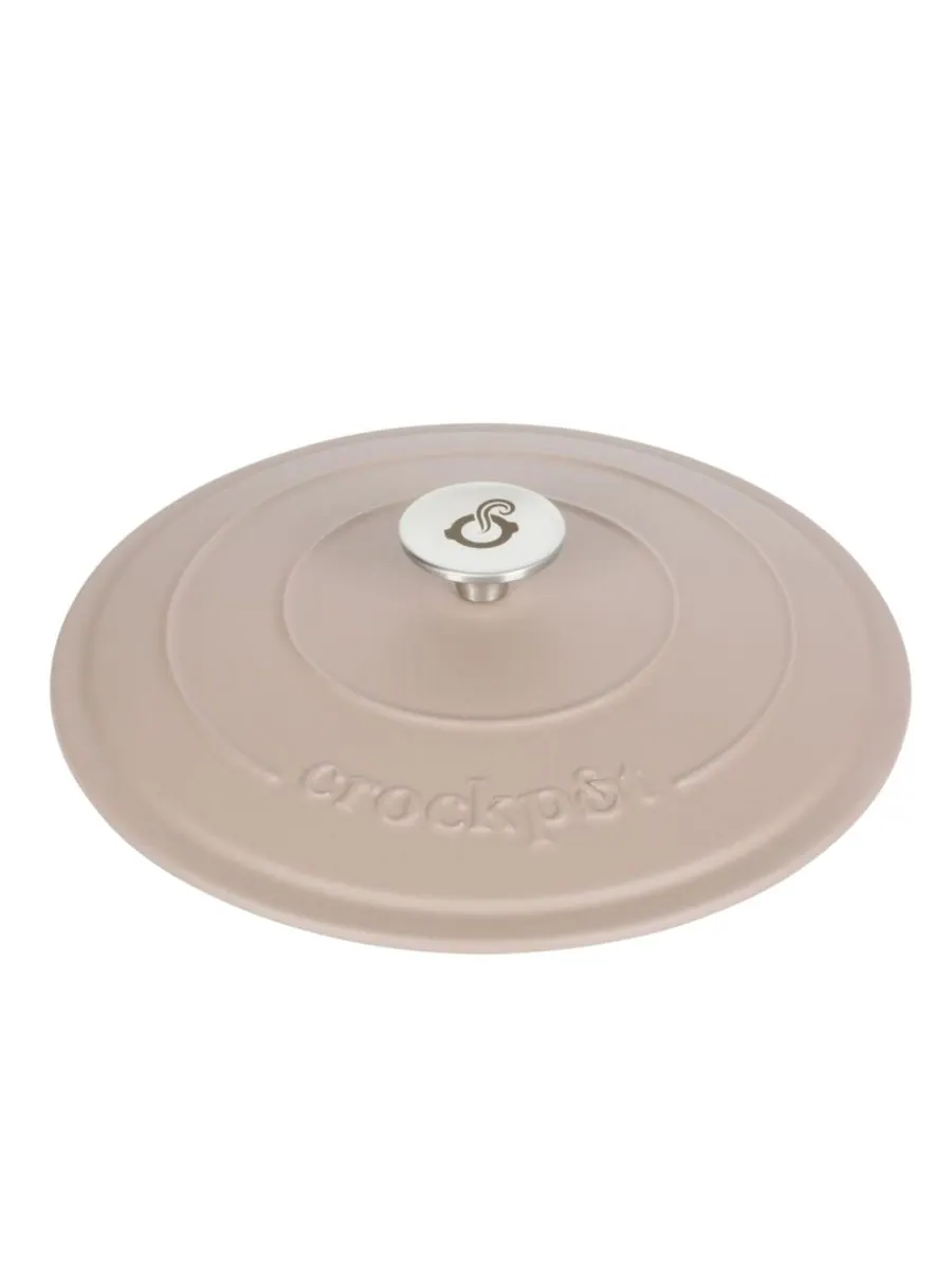 Crock-Pot Круглая чугунная кастрюля Crock Pot Artisan объемом 7 кварт (7 литров) - матовый — изображение 8 из 10, розовый