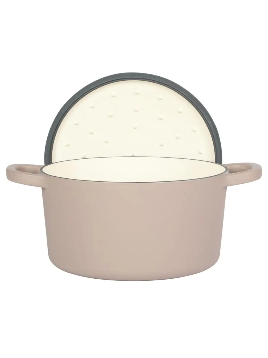 Crock-Pot Круглая чугунная кастрюля Crock Pot Artisan объемом 7 кварт (7 литров) - матовый — изображение 10 из 10, розовый