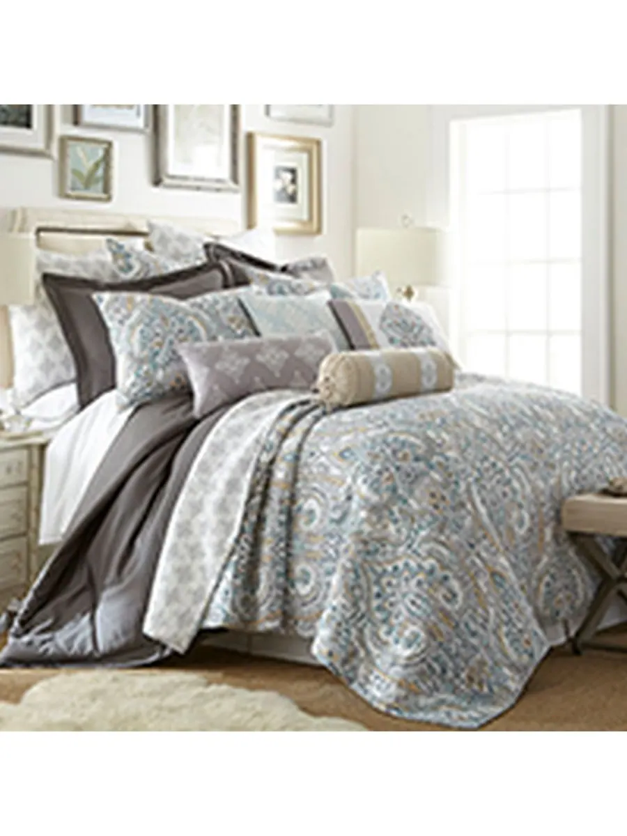 Двустороннее одеяло Rome Damask, 3 предмета, размер King Levtex — изображение 3 из 3, серый