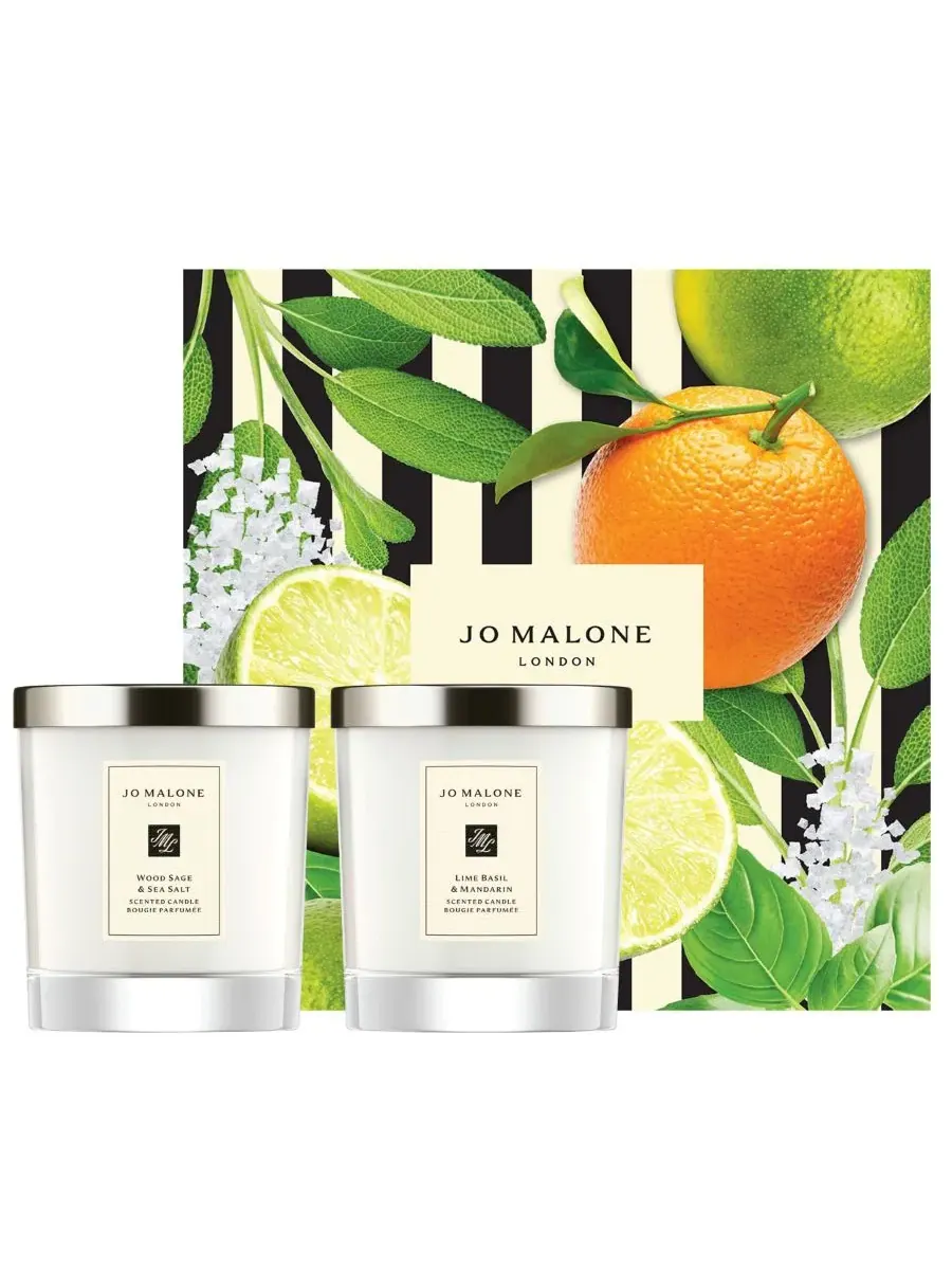 Набор из 2 ароматических свечей Jo Malone London, Wood Sage & Sea Salt и Lime Basil & Mandarin — мульти