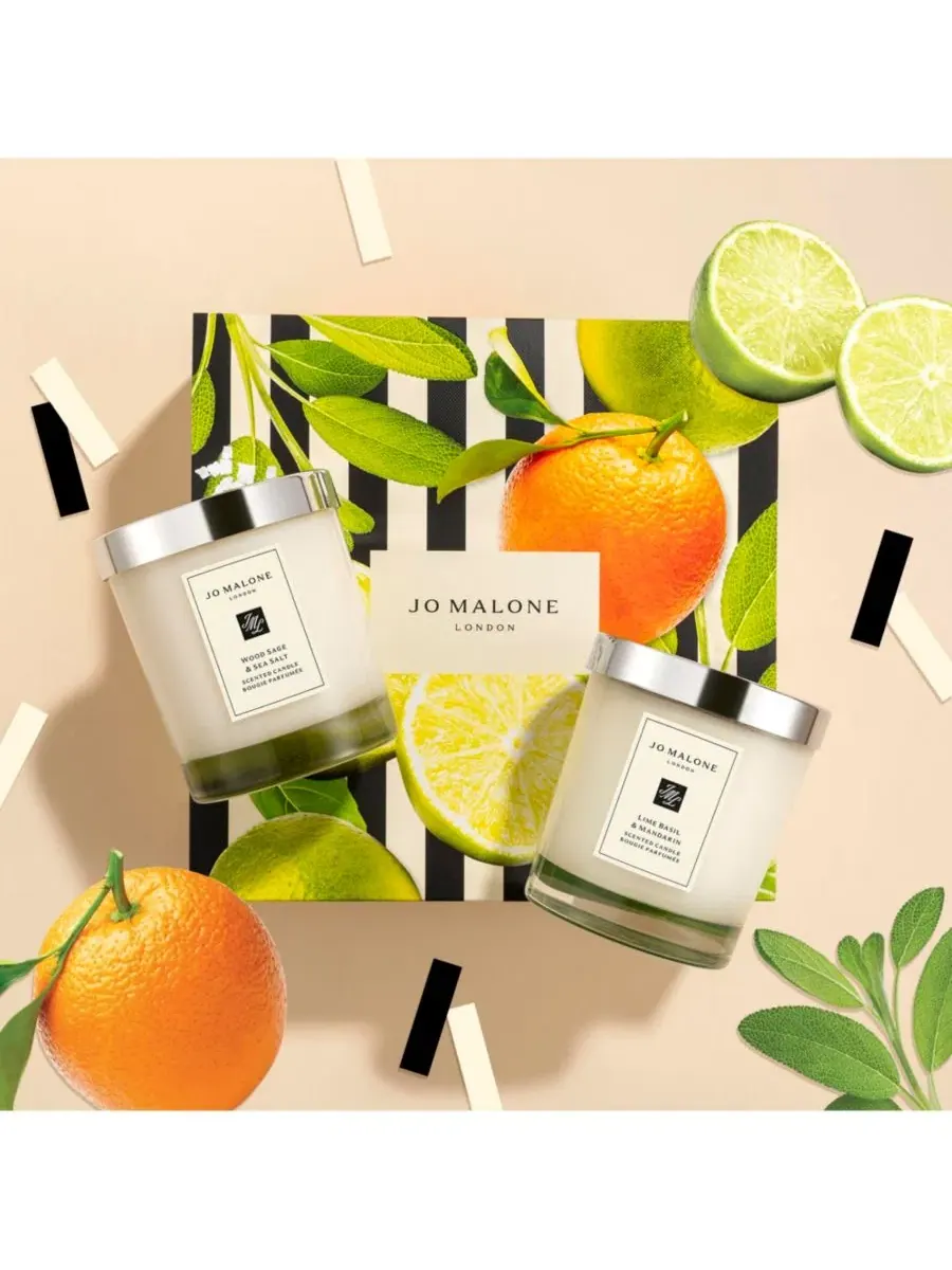 Набор из 2 ароматических свечей Jo Malone London, Wood Sage & Sea Salt и Lime Basil & Mandarin — изображение 4 из 4