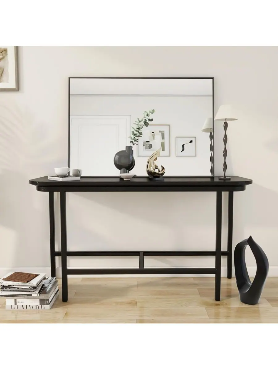 HOMLUX Прямоугольное настенное зеркало 24"x36" в черной раме из алюминиевого сплава — изображение 6 из 6, черный