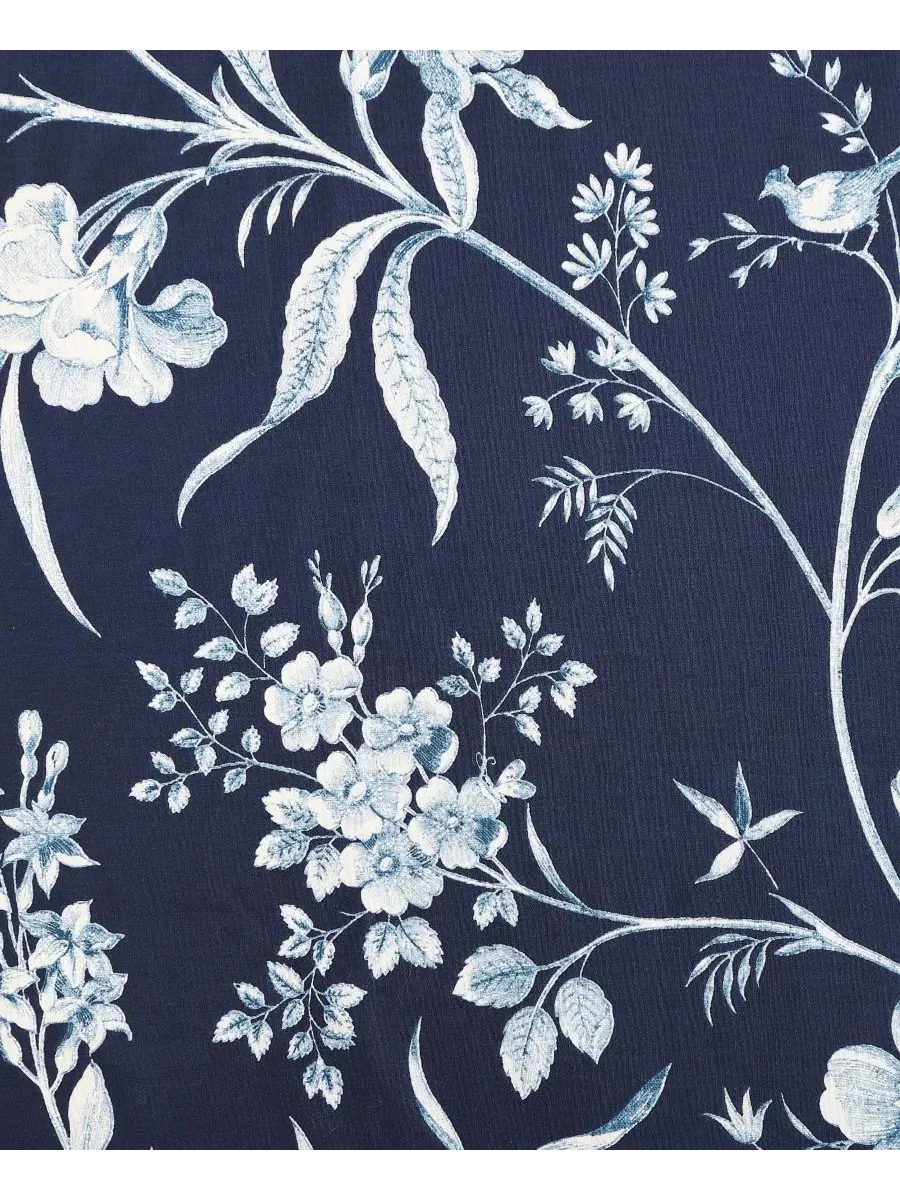 Двустороннее хлопковое одеяло Branch Toile, 7 предметов, размер Full/Queen Laura Ashley — изображение 5 из 10, синий