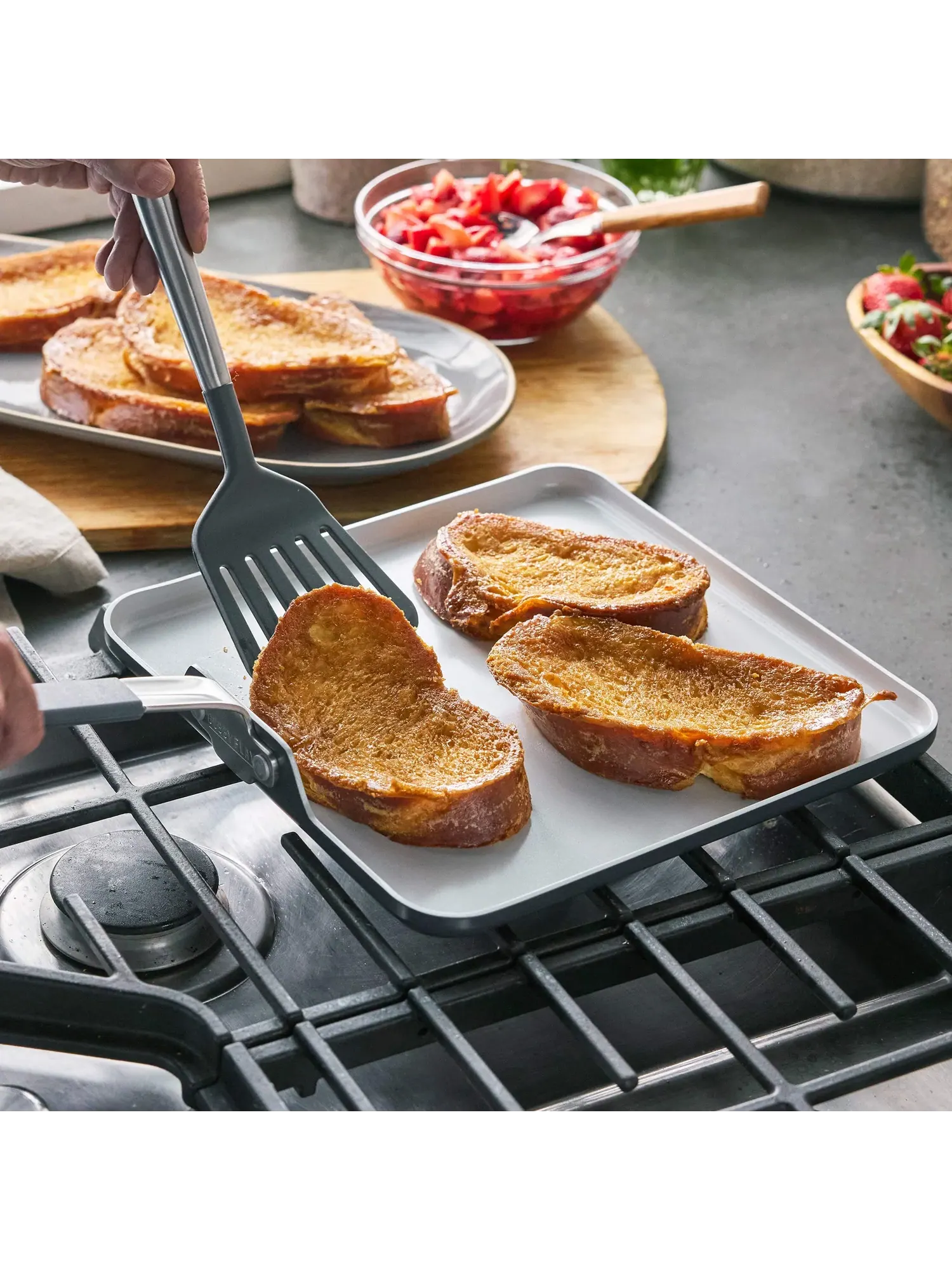 Сковорода-гриль GreenPan Bobby Flay, 28 см — изображение 4 из 7, серый