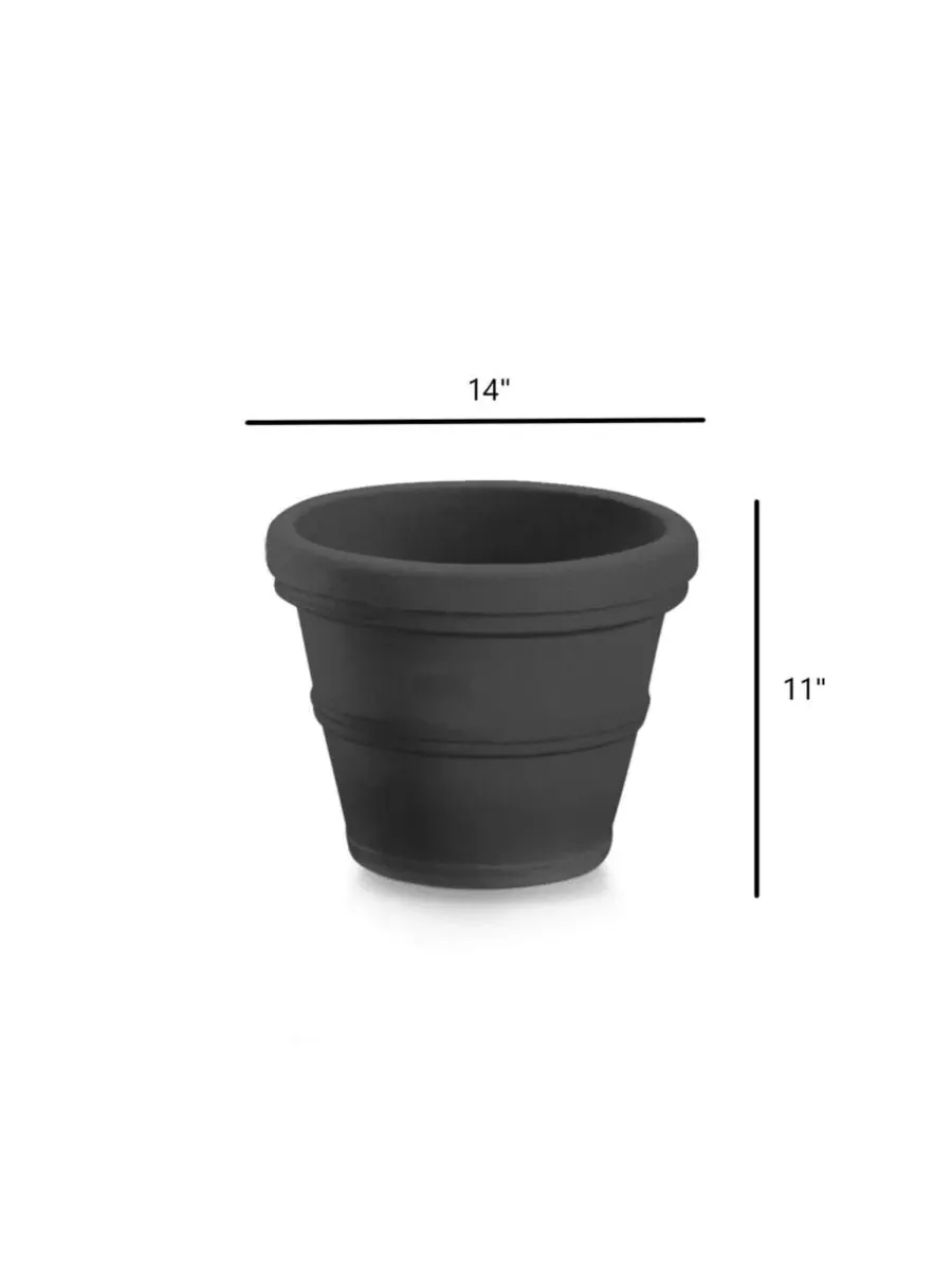 BC2614SC94 Круглый пластиковый садовый горшок Turin, черный, 36 см Garden Elements — изображение 2 из 3