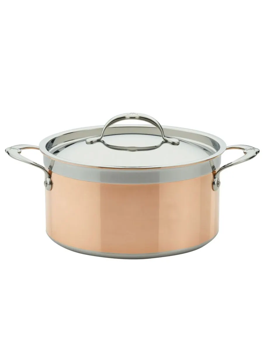 Hestan Медная индукционная кастрюля CopperBond объемом 6 кварт с крышкой