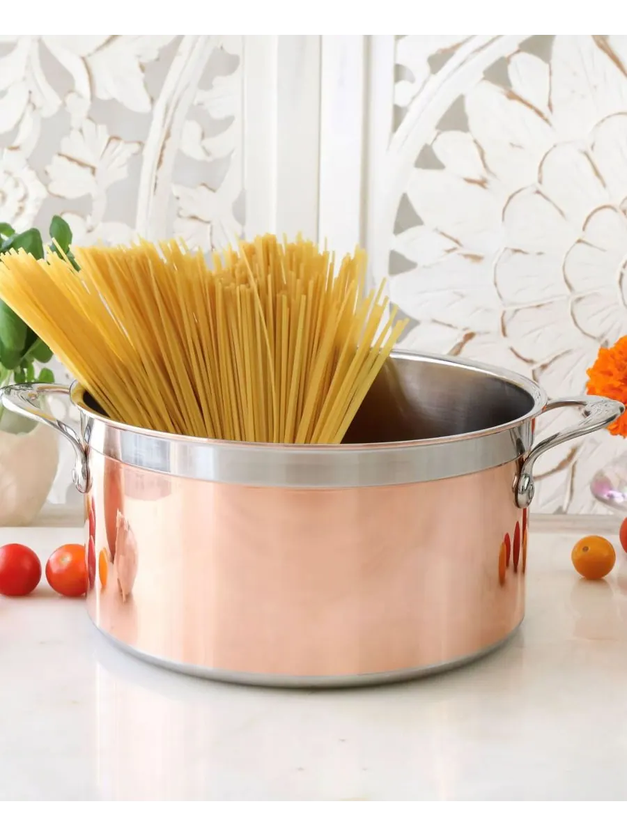 Hestan Медная индукционная кастрюля CopperBond объемом 6 кварт с крышкой — изображение 6 из 6, медь