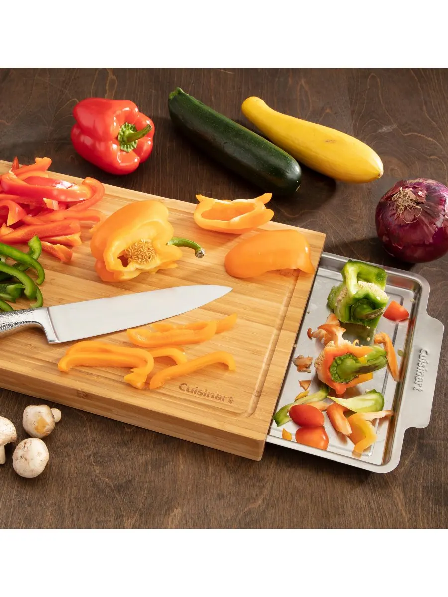 Бамбуковая разделочная доска с подносом Cuisinart — изображение 8 из 10, мульти
