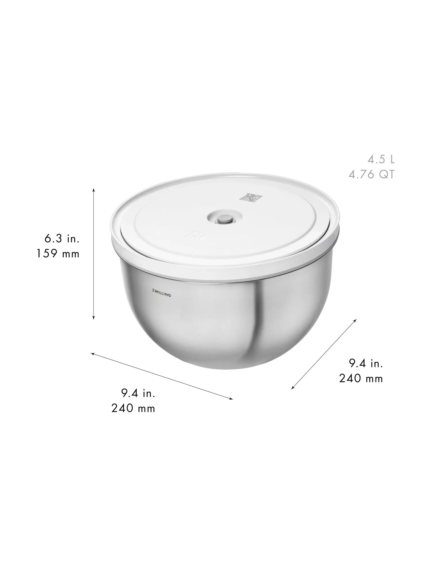 Набор вакуумных мисок из нержавеющей стали ZWILLING Fresh & Save BOWLS, 6 предметов, S/M/L — изображение 7 из 17, серебристый