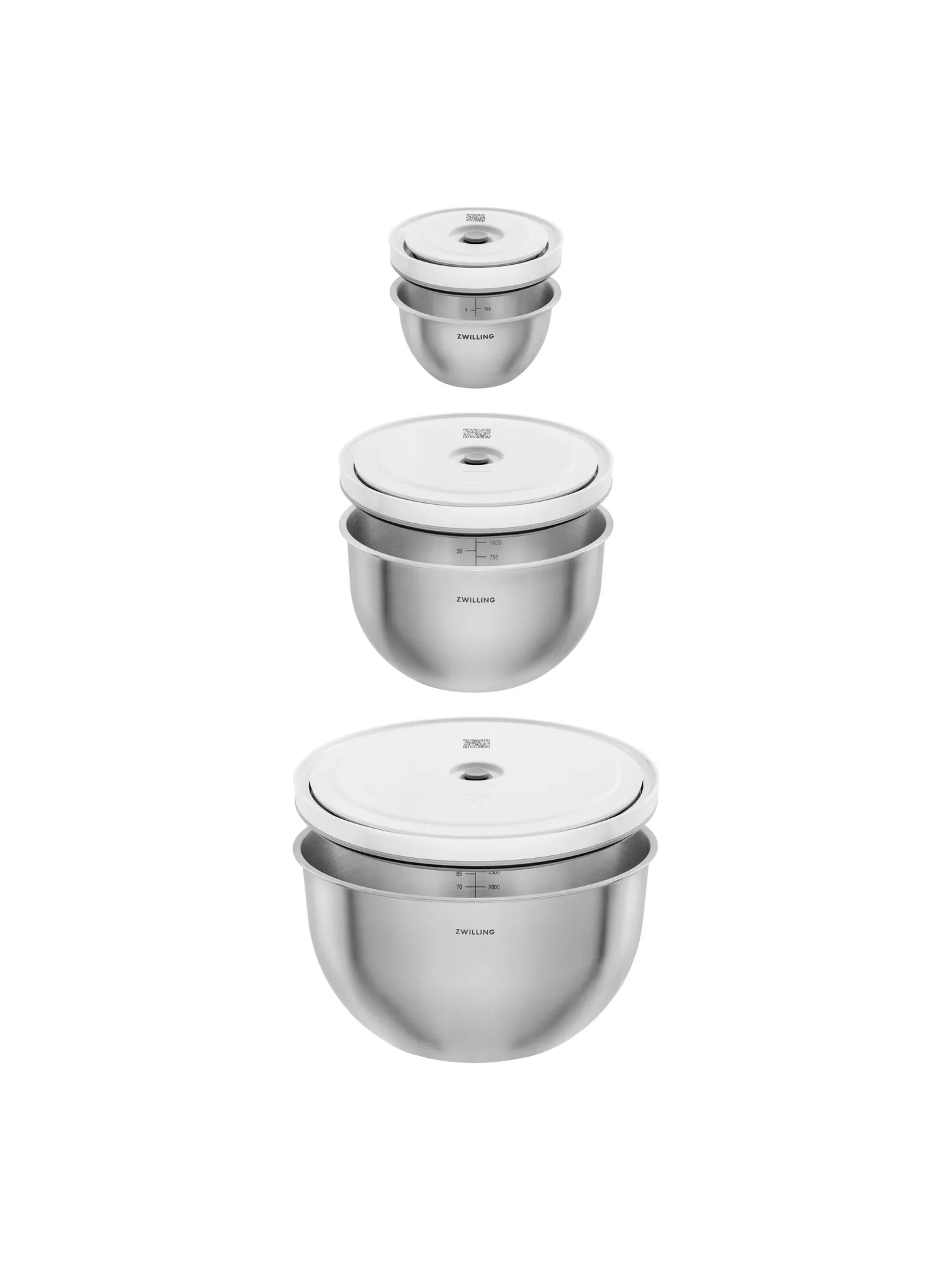 Набор вакуумных мисок из нержавеющей стали ZWILLING Fresh & Save BOWLS, 6 предметов, S/M/L — изображение 8 из 17, серебристый