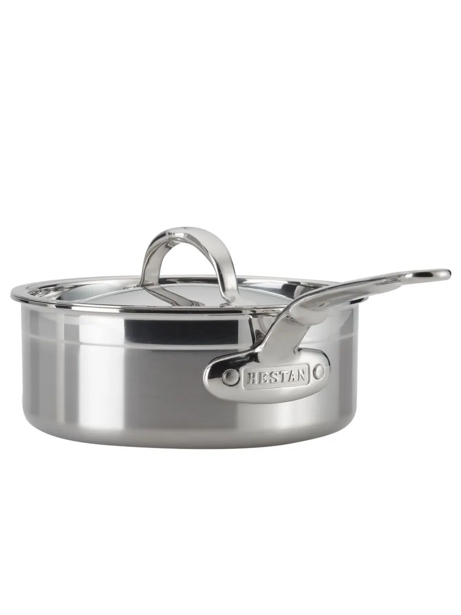 Кастрюля с крышкой ProBond из нержавеющей стали объемом 2 кварты (около 9,8 л) Hestan — изображение 2 из 5, серебряный