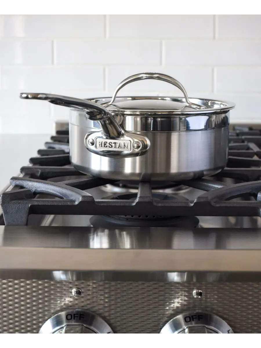 Кастрюля с крышкой ProBond из нержавеющей стали объемом 2 кварты (около 9,8 л) Hestan — изображение 5 из 5, серебряный