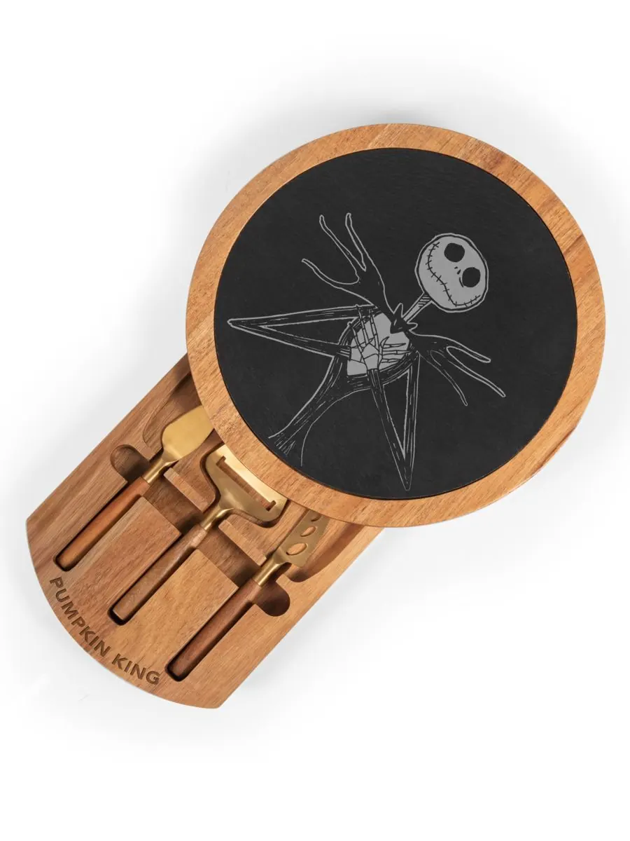Доска для закусок из акации и сланца с логотипом Jack Insignia из мультфильма «Кошмар перед