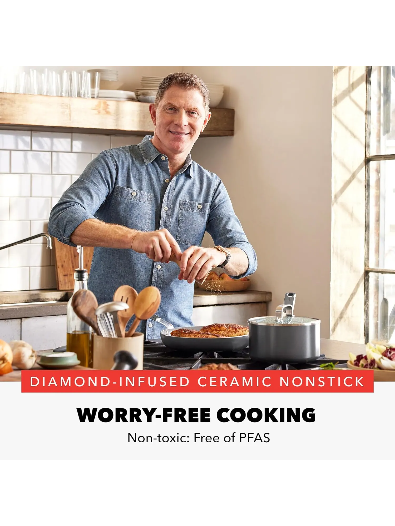 Сковорода GreenPan x Bobby Flay, 30 см — изображение 2 из 10, серый
