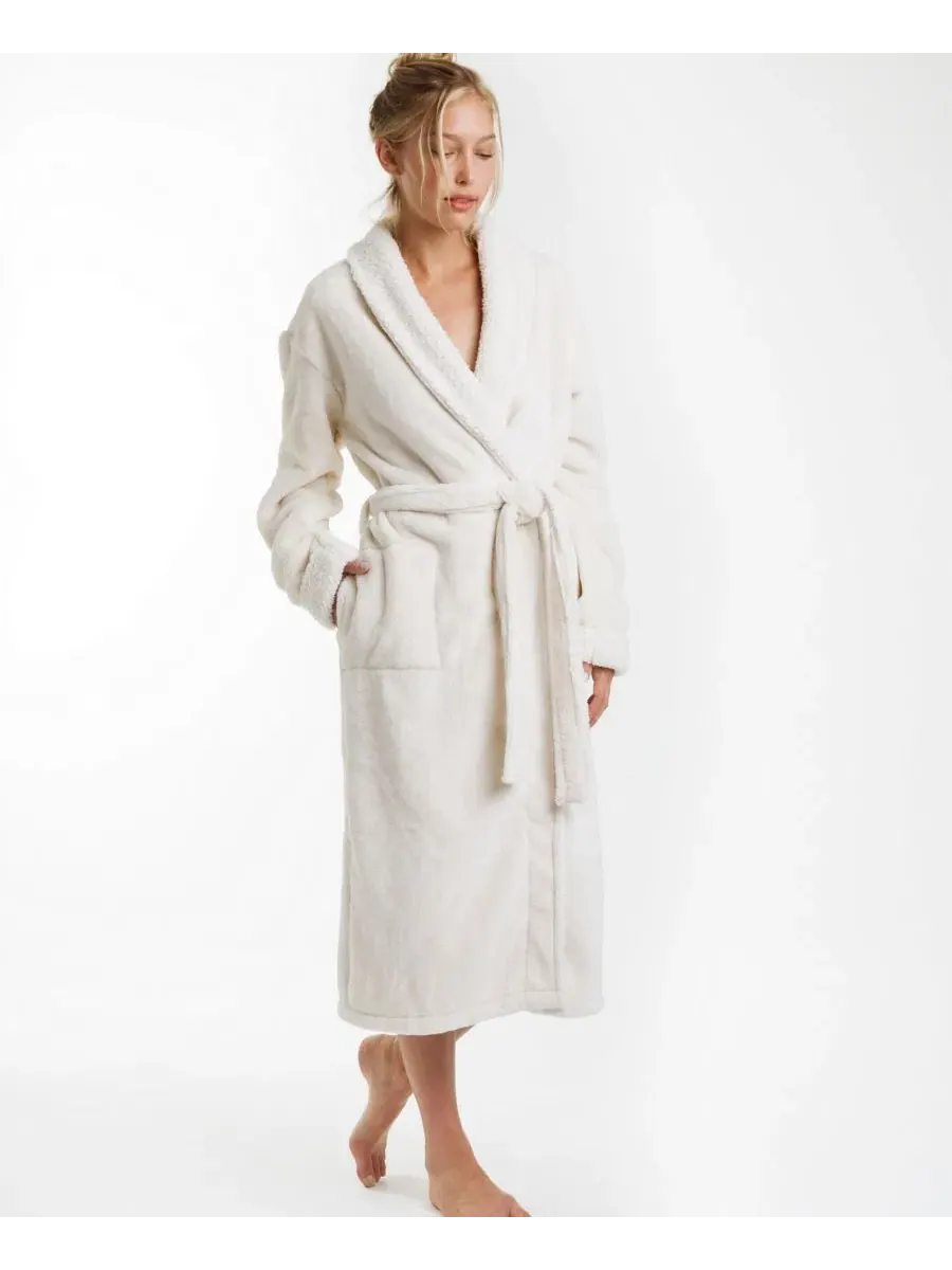 Халат из флиса Keila Sherpa Fleece Pure Fiber — бежевый