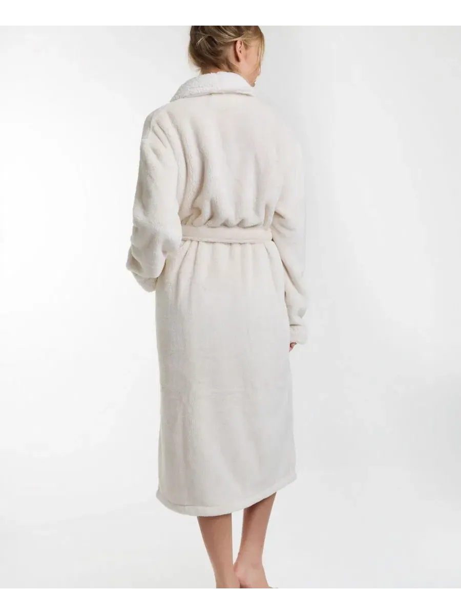 Халат из флиса Keila Sherpa Fleece Pure Fiber — изображение 2 из 3, бежевый