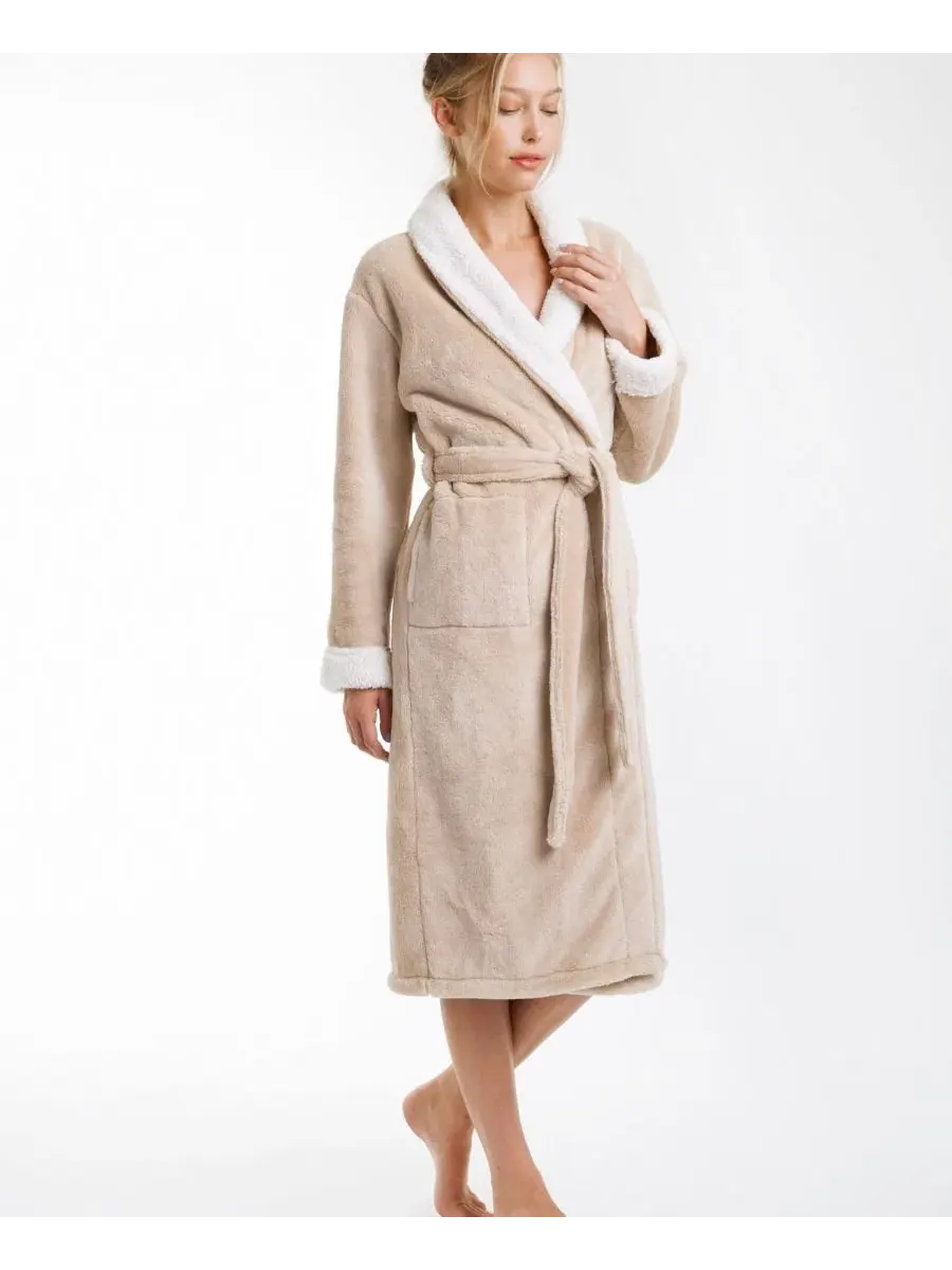 Халат Keila Sherpa Fleece Pure Fiber — коричневый