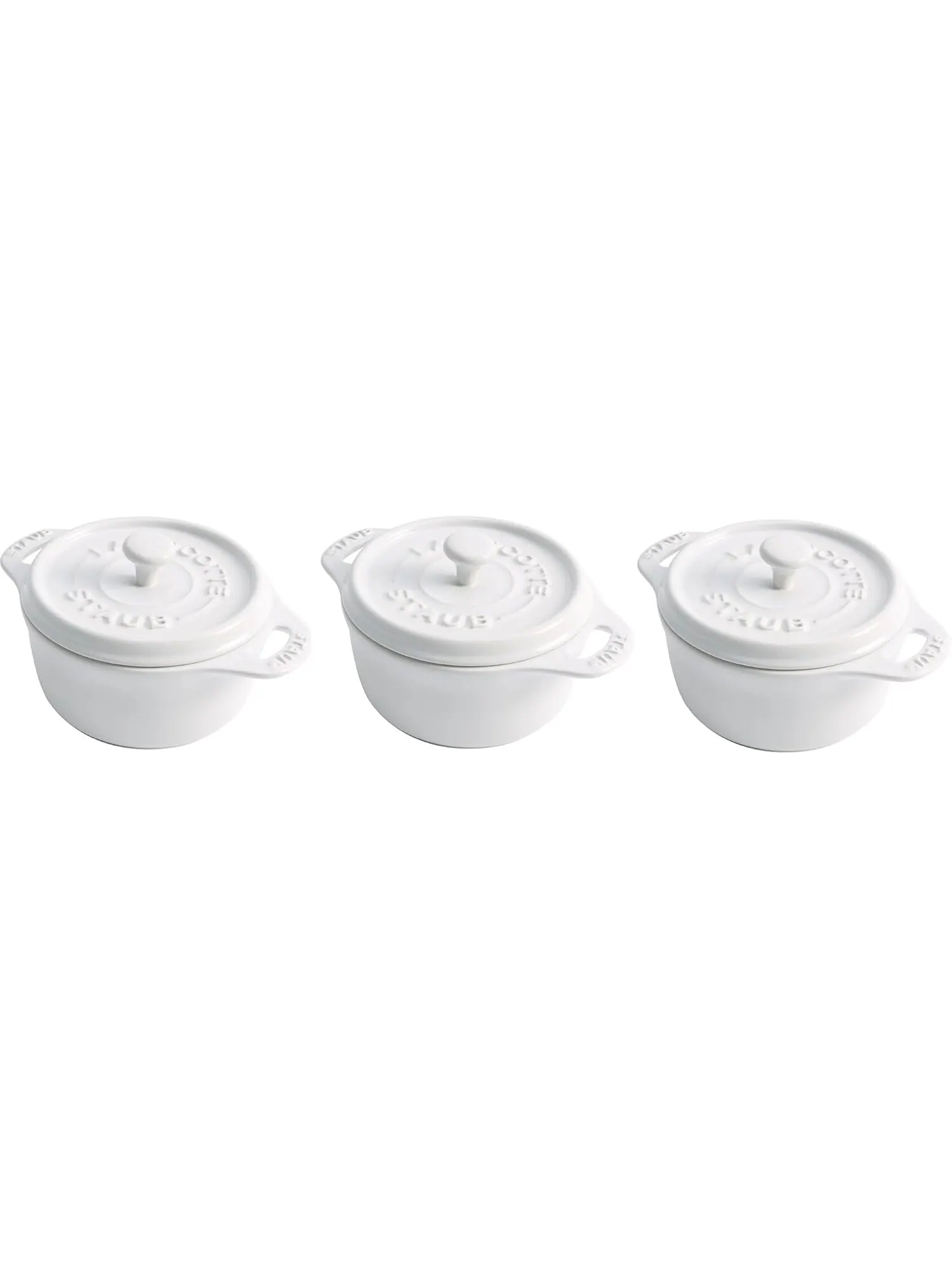 Набор кокотниц Staub Mini Round Ceramic, 3 предмета, 10 см, 0.25 л