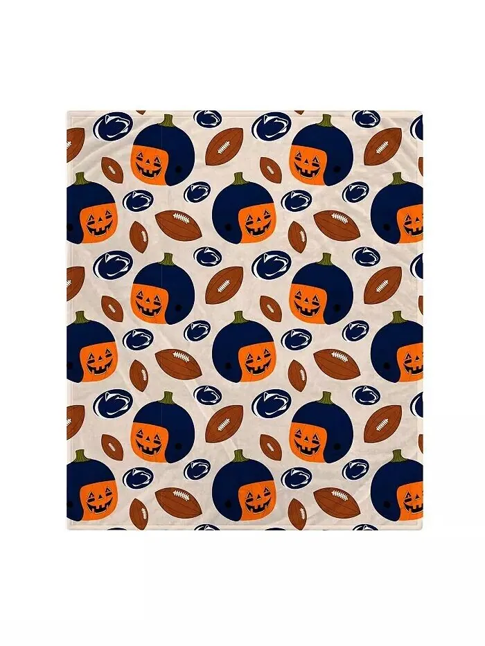 Флисовое одеяло с тыквенным шлемом Penn State Nittany Lions размером 60 x 70 дюймов Pegasus Home — мульти