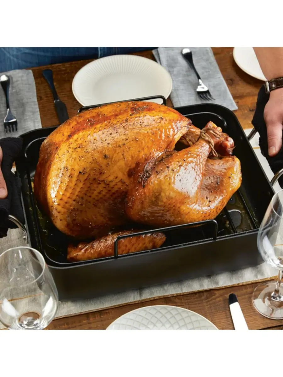 Форма для запекания с решеткой KitchenAid Hard-Anodized Roaster with Removable Nonstick Rack, 33х40 — изображение 8 из 10