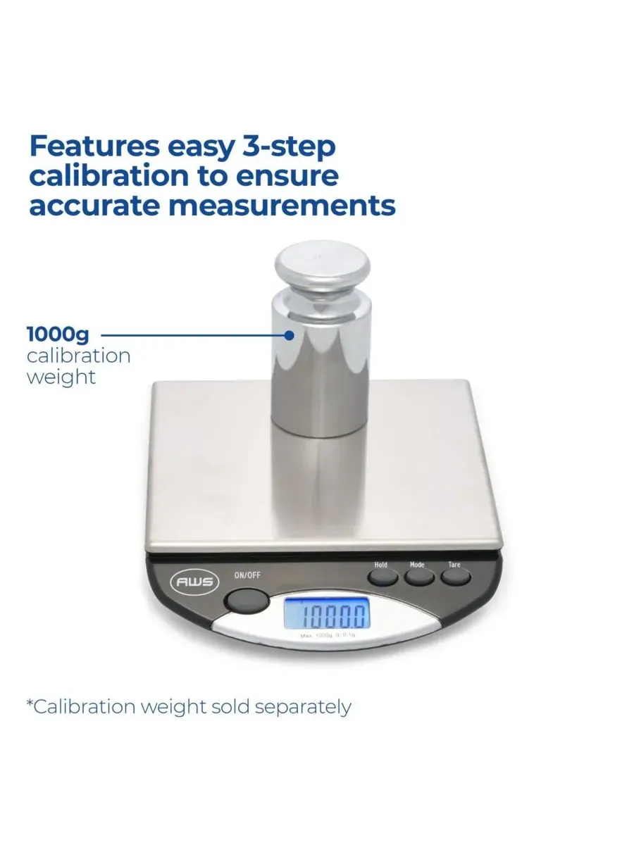 Компактные цифровые настольные весы AMW-1000, 1 л x 0,1 г American Weigh Scales — изображение 4 из 5, черный